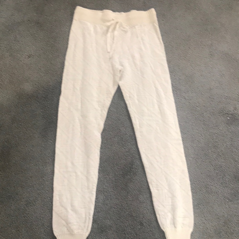 White and grey Sweater pants medium